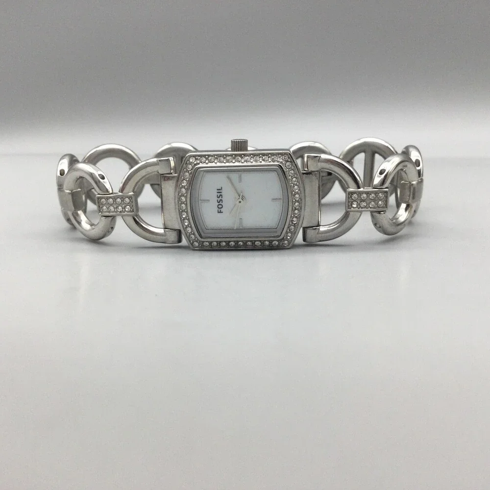 Fossil ES9792 Womens Watch 17mm MOP Dial Silver Tone Crystal New Battery 7